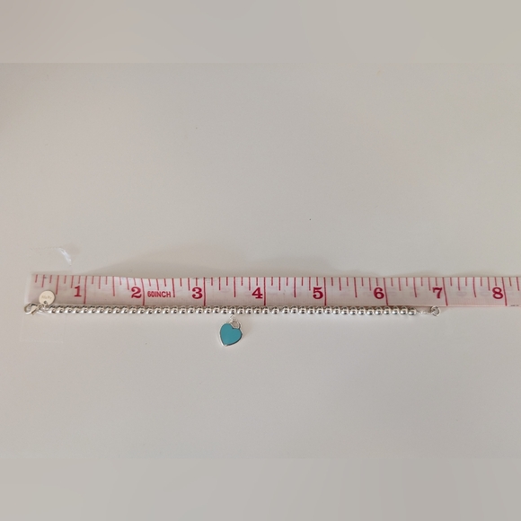Tiffany & Co. Silver Bracelet with Turquoise Heart Charm - Picture 8 of 8